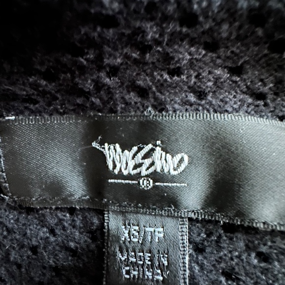 Mossimo Women's XS Black Knit Cropped Zip Up Long Sleeves Sweater Cardigan Top - Picture 15 of 16